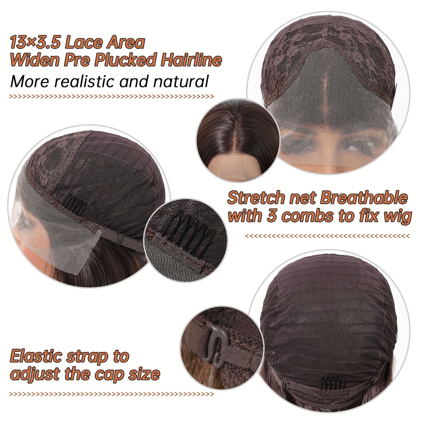 Women's 13x4 HD Transparent Lace Front Wig, 12 Inch Straight Brown Bob, Synthetic High Temperature Fiber, Glueless Comfort Fit for Daily Wear & Special Occasions, Synthetic Lace Front Wig