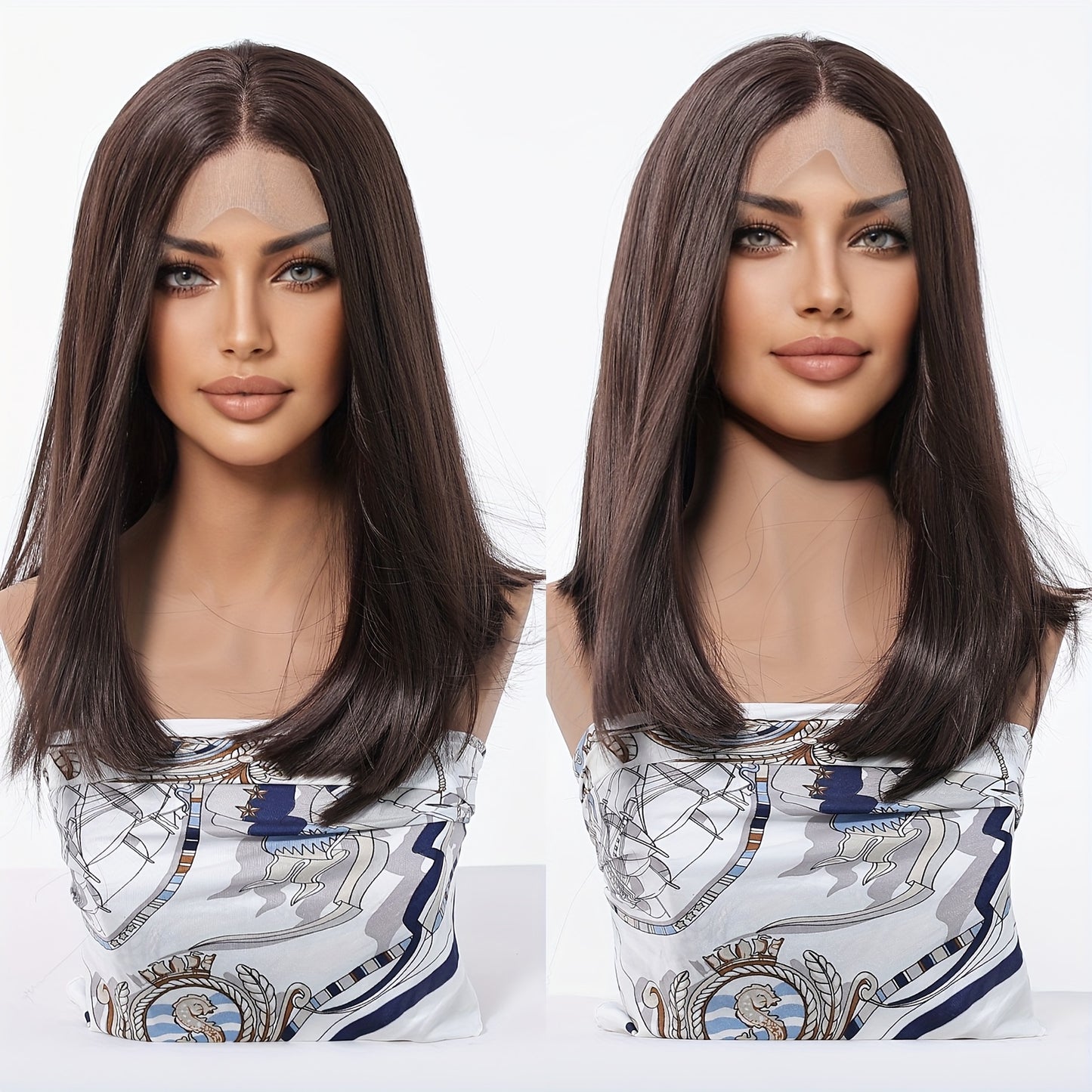 Women's 13x4 HD Transparent Lace Front Wig, 12 Inch Straight Brown Bob, Synthetic High Temperature Fiber, Glueless Comfort Fit for Daily Wear & Special Occasions, Synthetic Lace Front Wig