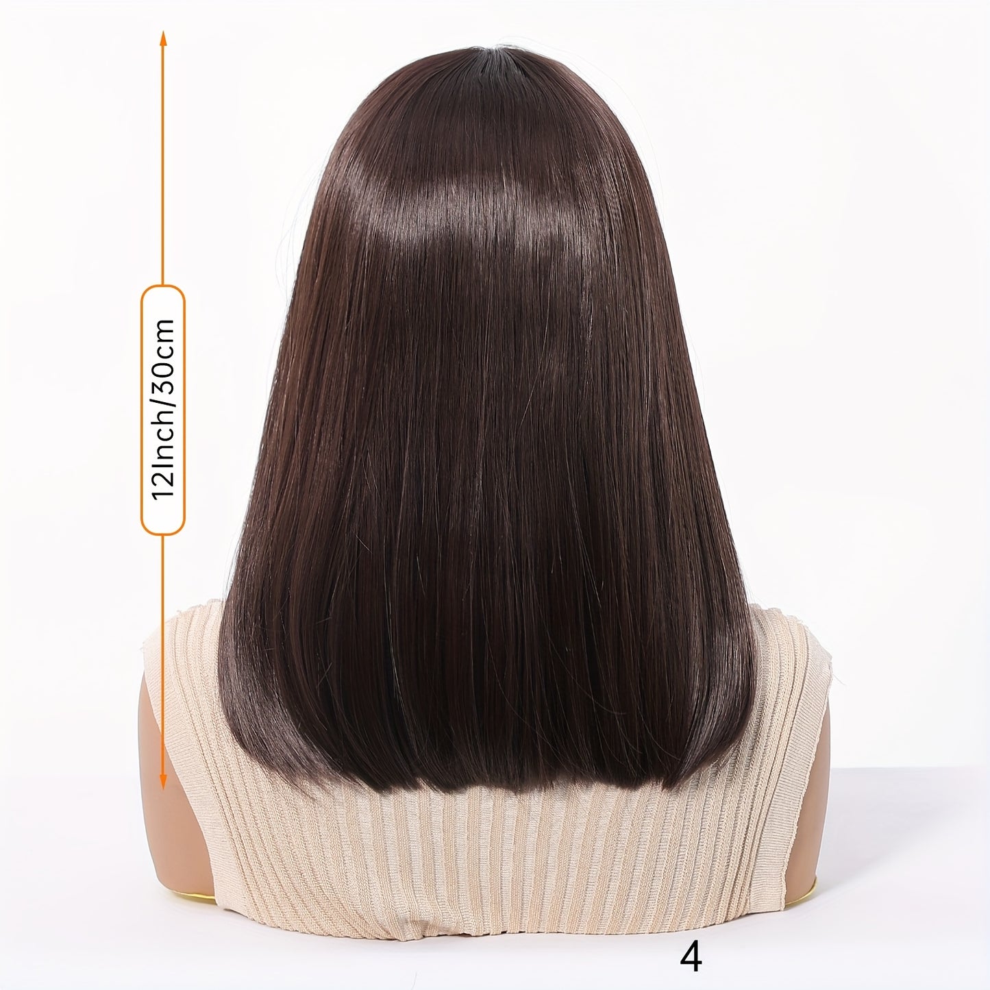 Women's 13x4 HD Transparent Lace Front Wig, 12 Inch Straight Brown Bob, Synthetic High Temperature Fiber, Glueless Comfort Fit for Daily Wear & Special Occasions, Synthetic Lace Front Wig