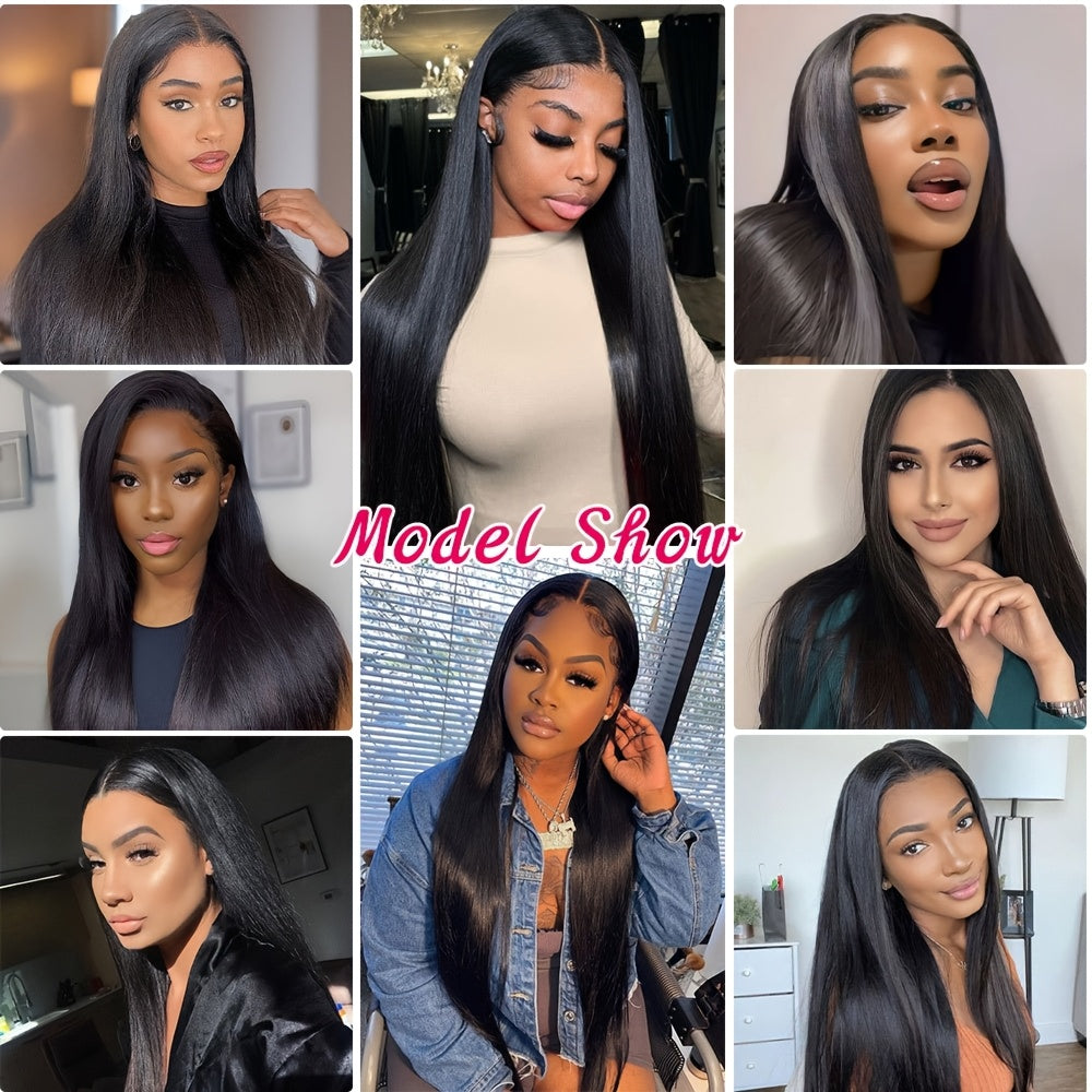 13x4 Straight Human Hair Lace Front Wig - Pre-Plucked 250% Density Natural Look for, Everyday & Special Occasions