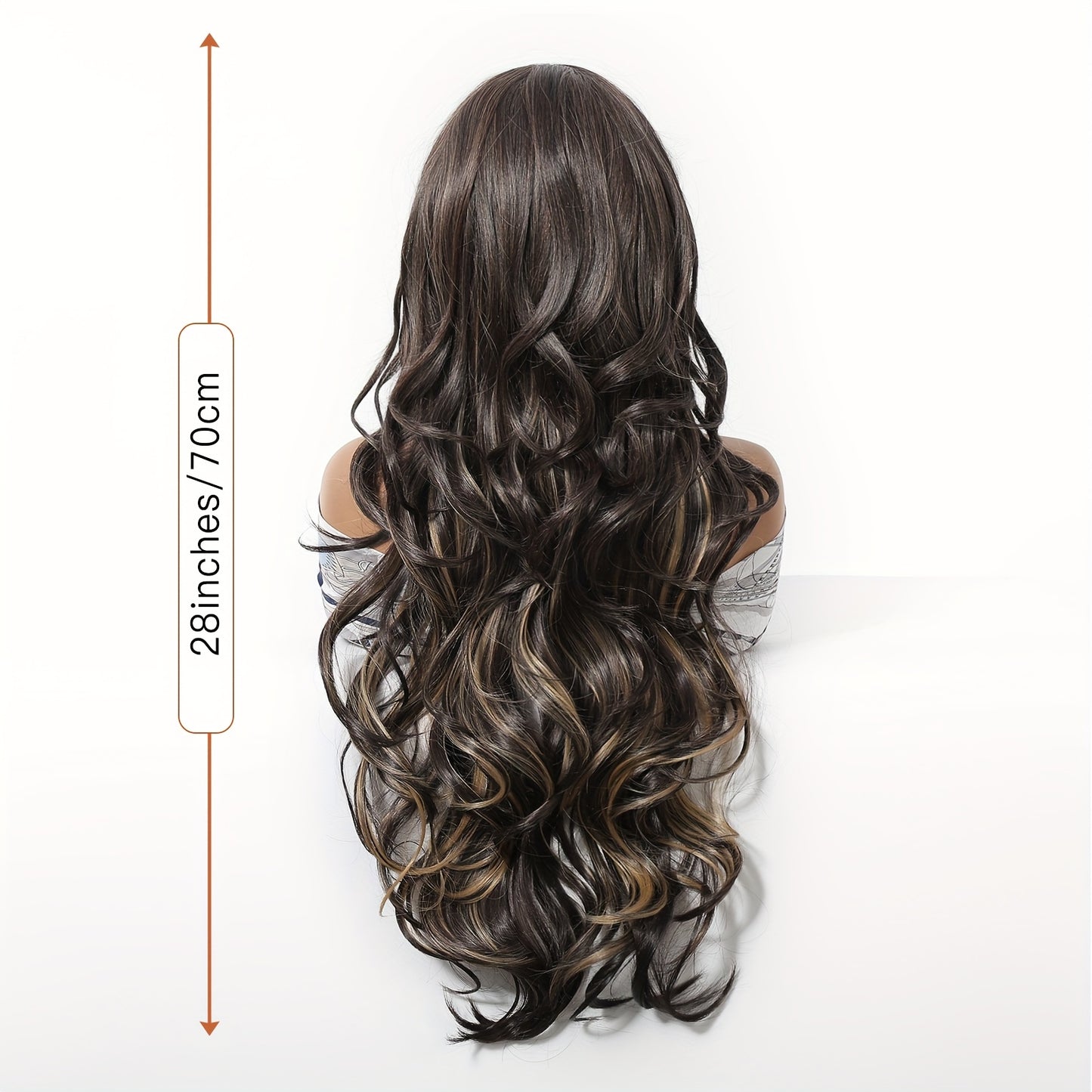 Transparent Lace Front Wig 13x6 HD Glueless Lace Front Wig | 28Inch Body Wave Synthetic Lace Wig with Pre Plucked Natural Hairline | Daily Wear Party-Natural Look & Comfort Fit Elegant Style Versatile for Woman