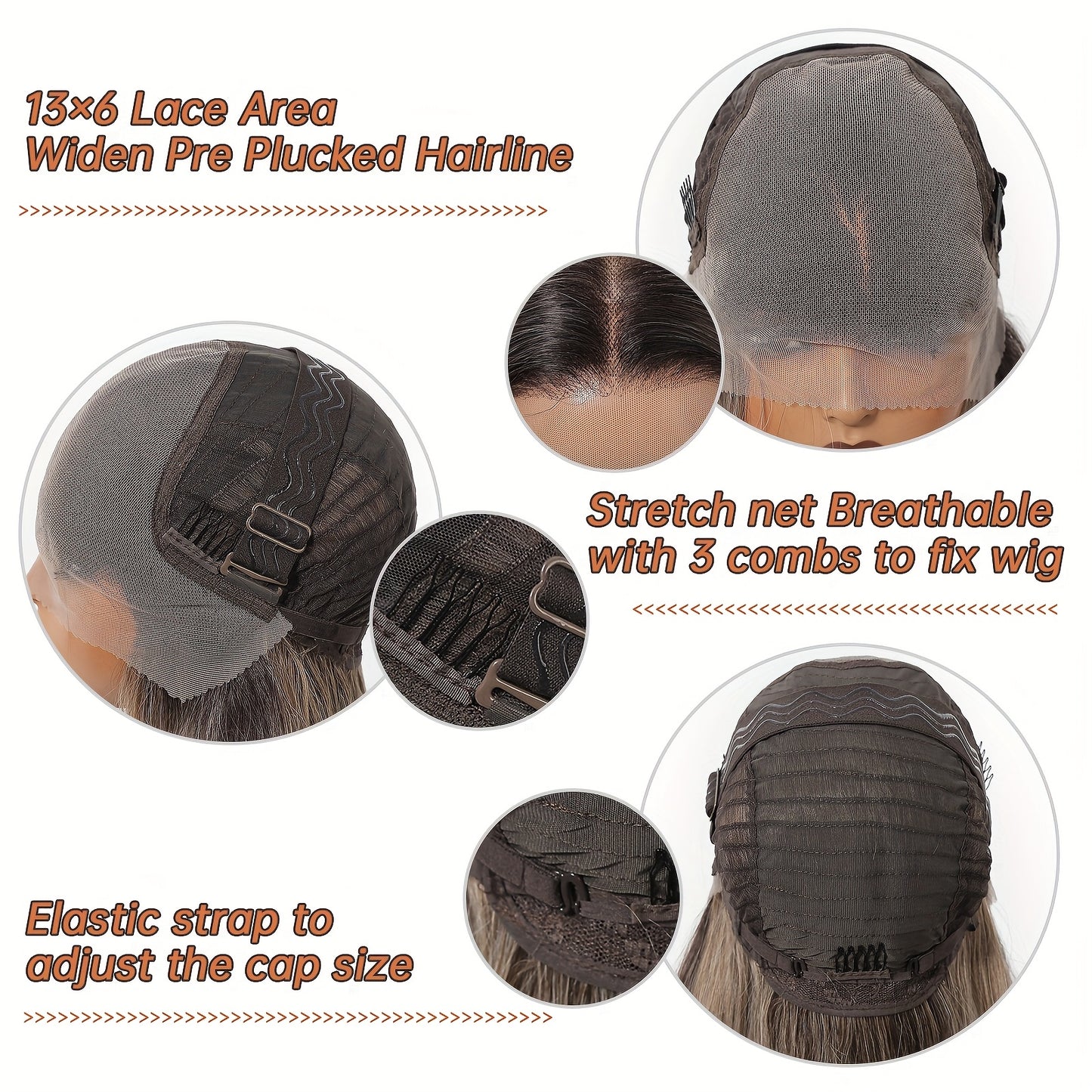 26-Inch Straight Synthetic Wig\u002F13X6 HD Transparent Lace\u002FGlueless Design\u002FPre-Plucked\u002FDaily Wear\u002FParties\u002FComfortable Fit\u002FStylish\u002FVersatile for Women